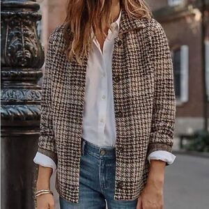 J. Jill Women's Wool Blend Button Front Knit Cardigan Jacket Black Brown 3X NWOT